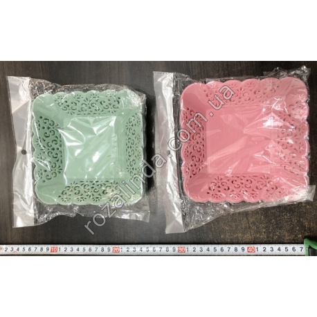 R0379 Набор тарелок ажурных квадратных (6 шт.) малые(16 х 16 см)