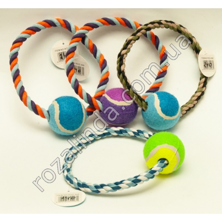 R498 Игрушка для животных (канат+мяч) 133 гр. 20 см.