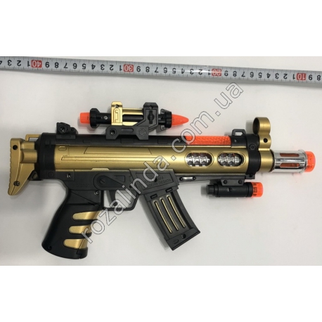 R703 Автомат музыкальный светящийся вибрирующий с прицелом 32*17 см.