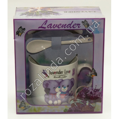 R769 Чашка + ложка "Lavander Love" 17*15*9 см.