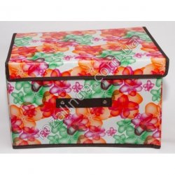 М0010 Ящик ПВХ д/хранения вещей, цветы, клеенка (37,5*23*24 см.) 427 гр..