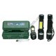 М0309 Фонарь полицейский металл 14см,1+1 Led, Zoom, XPE COB, в пласт.пенале,&nbsp;14*3.2см,&nbsp;102гр