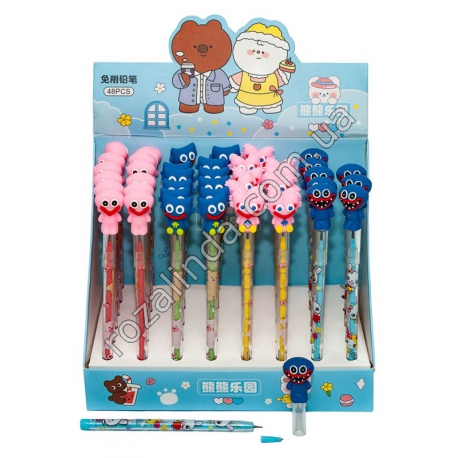 М0233 Карандаш (10 запасных стержней) с игрушкой/фигуркой 'Хаги Ваги',&nbsp;17.5см,&nbsp;11гр, 48 шт/доза