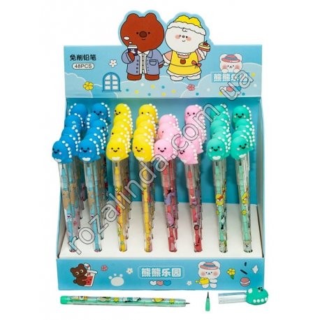 М0235 Карандаш (10 запасных стержней) с игрушкой/фигуркой 'Динозаврик',&nbsp;16.5см,&nbsp;11гр, 48 шт/доза