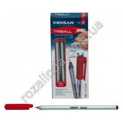 М0256 Ручка масляная красная EN71, RD-1003, 12 шт/уп, PensanTriball, 15 см, 7 гр.