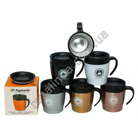 М0334 Термочашка с ручкой 'Cafe style' Ingenuity, 330ml, 10.5*9*7.5см, 198гр,