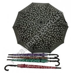 М0146 Зонт трость, нейлон, "Завиток/цветок/горох", Д:105 см 82 см, 400 гр.
