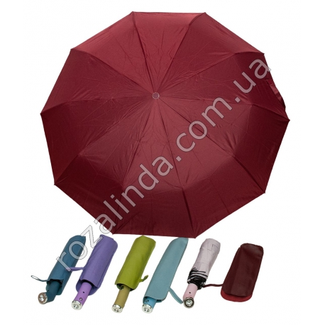 М0166 Зонт полуавтомат, кожаный чехол, + фонарик, регул.ручка, 34 см, 370 гр.