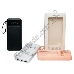 М0372 Power bank портативное зарядное устройство 'RoHS' 3.7wh, 10000mAh,micro вход, 4кабеля для зарядки: micro, Type C, Lighting