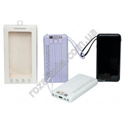 М0373 Power bank портативное зарядное устройство 'RoHS' 3.7wh, 10000mAh, дисплей/экран полностью,micro+typeC вход, 4кабеля для з