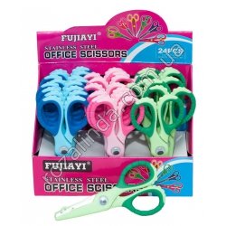 М0457 Ножницы канц.детские 24 шт/доза 'Аист' Fujiaui, прорезиненные ручки, 8022, 13.5см, 28гр
