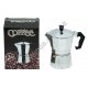 М0474 Кофеварка гейзерная алюмин. на 3 чаш. в кор. , Coffee, 12*9.5*16см, 223г