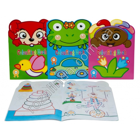 М0509 Раскраска фигурная Colouring Book JYHF-A0026-43 (16 стр./28,5*21/50гр.(12 шт/доза)