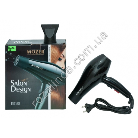 М0628 Фен 'Mozer' Salon Design MZ-5920, 5000W, 3темп./2скор. 30×27×8,5см, 440гр.