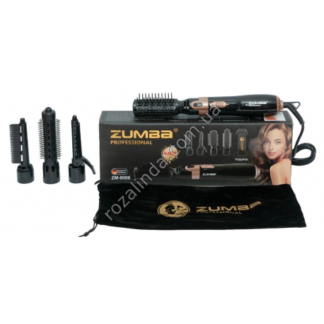М0637 Фен-щетка (стайлер)'Zumba Professional' ZM-8008, 4в1, 550W, шнур 360°,+мешочек, 2реж. 37,5×5см