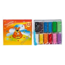 М0497 Пластилин детский 'Plastilin Mittivoy' 12 цвет.240гр, 16.5*15*1,5см,252гр