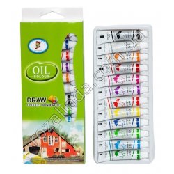 М0663 Краски акриловые масляные 12цв*9мл Draw Deduce wonderful (туба), 21*9*1,5см, 105гр