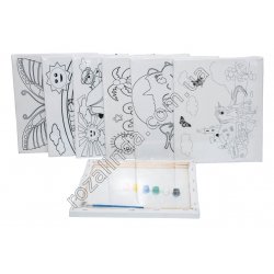 М0664 Картина на холсте детская 30*25*1.7см,сер. (дер.подрамник+краски+кисть) 195гр