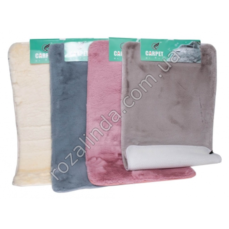М0674 Коврик ЭКО мех с кантом 'Carpet', анти скольз. микс цветов, 50*82см, 536гр,