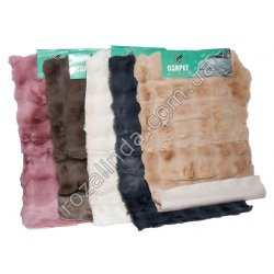 М0675 Коврик ЭКО мех Фигунный 'Carpet', анти скольз. микс цветов, 51*80см, 340гр, малый.