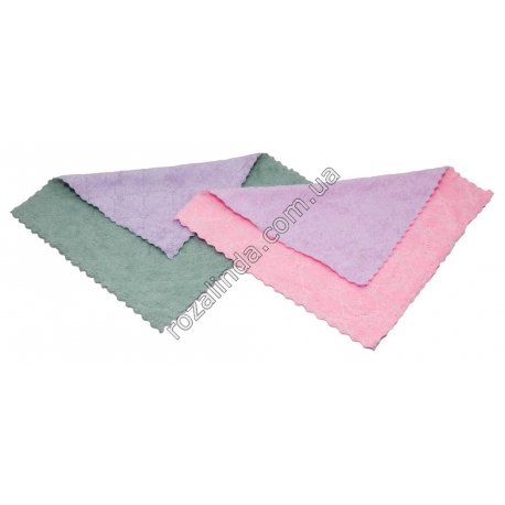 Т0035 Салфетка кухня фибра 10/д Двухсторонняя, фигурный край, 30*30см, Т35, 27гр