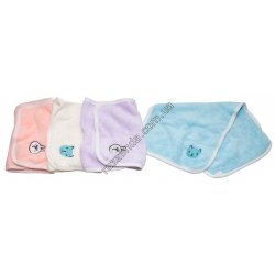 Т0135 Полотенце кухня фибра 12/д 'Однотон+зверюшка' кант белый, 50*25см +/- 2см, Fu Tian 6009, T135, 42гр