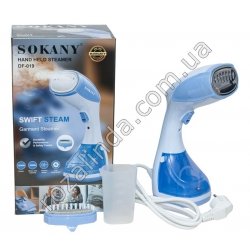 Е0006 Отпариватель SOKANY DF-019 1500W, 260мл, паровой удар, щетка, 17*13*31см, 1,03кг
