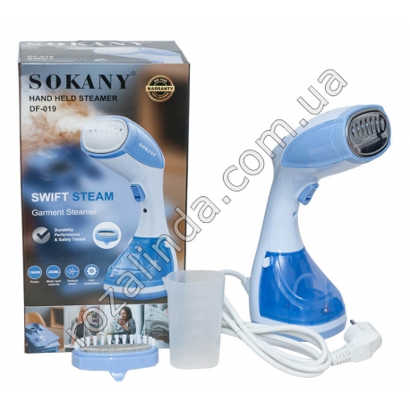 Е0006 Отпариватель SOKANY DF-019 1500W, 260мл, паровой удар, щетка, 17*13*31см, 1,03кг