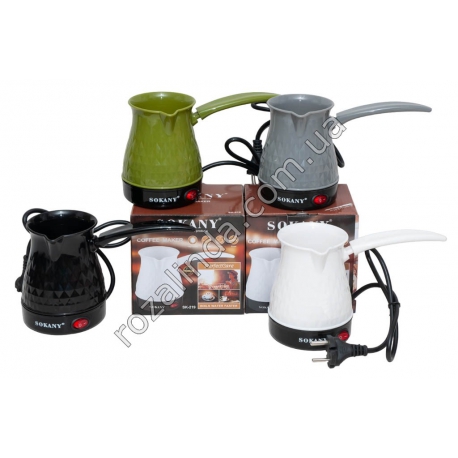Е0018 Турка электр. SOKANY SK219, пластик, 500ml, 500W, съемная ручка, 13.5*11*13см, 267гр АНАЛОГ Е0114