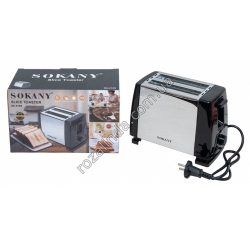 Е0025 Тостер SOKANY SK-016S, 700W, 6 ступеней обжаривания, корпус металл+пластик, 26*13*16.5см, 582гр
