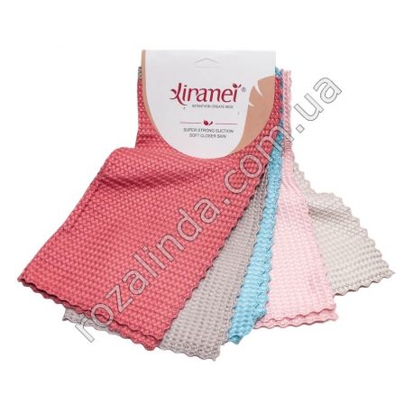 Т0268 Салфетки фибра антижир 5шт/уп, 4уп/д 'Ромбик' 30*30см, Xiranei, T0268, 118гр,