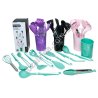 М0871 Кухонные принадлежности+подставка набор 12шт, усиленный силикон, Kitchen set, 1128гр, 26-32см