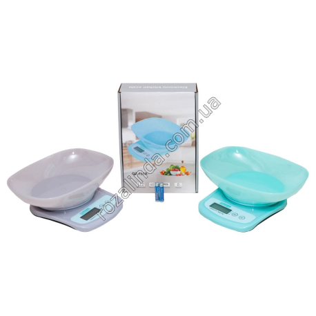 М0883 Весы кухонные электронные 5кг+пастельная чаша 23*17*4.5см, Pingkang, QZ156A, 20.5*14*3см, 318г