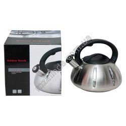 М0935 Чайник нерж. свисток 3л Фигурный Golden Touch G165, 19*21см, 1100гр