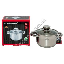 М0947 Кастрюля 1шт GUDENHOFF GH-0310,нерж.сталь,индук.дно 1.6л, M0947, 5 слой.дно/ручка металл 16см 769гр