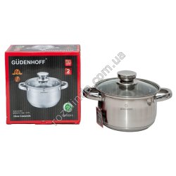 М0948 Кастрюля 1шт GUDENHOFF GH-0311,нерж.сталь,индук.дно 2.7л, 5 слой.дно/ручь металл 18см 982гр