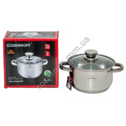 М0949 Кастрюля 1шт GUDENHOFF GH-0312,нерж.сталь,индук.дно 3.1л, 5 слой.дно/ручка металл 20см 1135гр