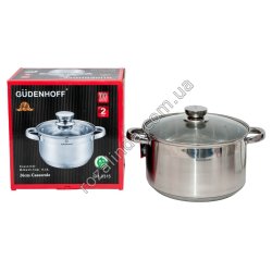 М0952 Кастрюля 1шт GUDENHOFF GH-0315,нерж.сталь,индук.дно 8.1л, 5 слой.дно/ручка металл 26см 1930гр