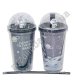 S0189 Стакан Forsty mug 450мл двойные стенки, трубочка, крышка купол, 'Космос', 20*9.5см, 205г
