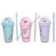 S0191 Стакан Forsty mug 450мл двойные стенки, трубочка, крышка купол, 'Сказочные пони', 20*9.5см, 197гр