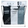 S0261 Корзина д/белья 3 отсека, плотный водонепроницаемый текстиль, Laundry Basket, 63*38*58см, 645г