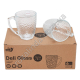 S0175 Чашка стекло 1ШТ прозрачная, камни, узкая, высокая 248мл, 'Deli Glass', ZB317B, 7.5*9см, 240гр