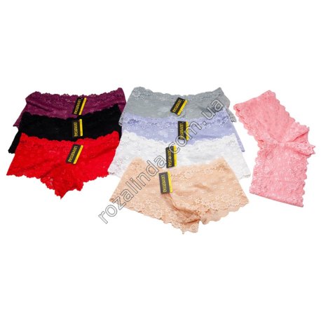 Т0487 Трусы женские кружево Шорты гипюр полностью 12/д, Size М-L-XL, LiushunStar, 20гр