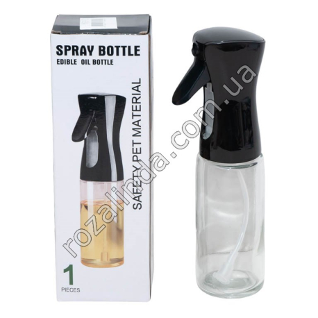 S0392 Распылитель (спрей-дозатор) для масла и уксуса 200мл, Spray bottle, стекло/пластик, 5.5*22см, 230гр