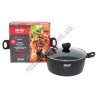М0886 Казан круглый CHIC CHEF, 28см h- см, гранит/мрам.покрытие, черн.с крап, бакелитовые ручки Soft touch, СС2113,не сод. PFAS/