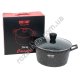 М0894 Казан круглый CHIC CHEF, 24см h-11см, Грани СС3120, черный с бело-красн крапин, не сод. PFOA, 1685гр