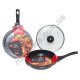 М0899 Сковорода+крышка CHIC CHEF, 24см, h-5см, мрам. покрыт.,черн. в крап, бакелитовые ручки Soft touch, СС2113, не сод.PFOA, 13