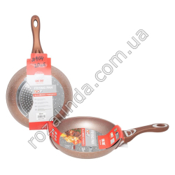 М0904 Сковорода б/кр CHIC CHEF, 22см h-4.7см, frying pan, бронза, ручки Soft touch, 544гр