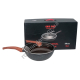 М0907 Сковорода+крышка WOK CHIC CHEF, 30см h-см, мрам. покрыт., черн. в крап, бакелитовые ручки п/дерево, СС1102D, не сод. PFOA,