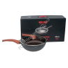 М0907 Сковорода+крышка WOK CHIC CHEF, 30см h-см, мрам. покрыт., черн. в крап, бакелитовые ручки п/дерево, СС1102D, не сод. PFOA,